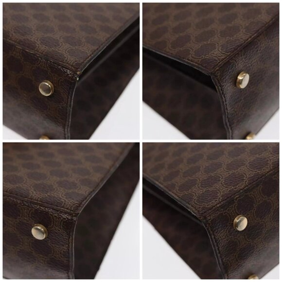 CELINE Macadam Canvas Shoulder Bag PVC Leather Brown Gold Auth - Picture 16 of 16